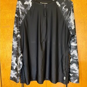 Free Country Black and Gray Camo‎ Zip-Up Shirt
